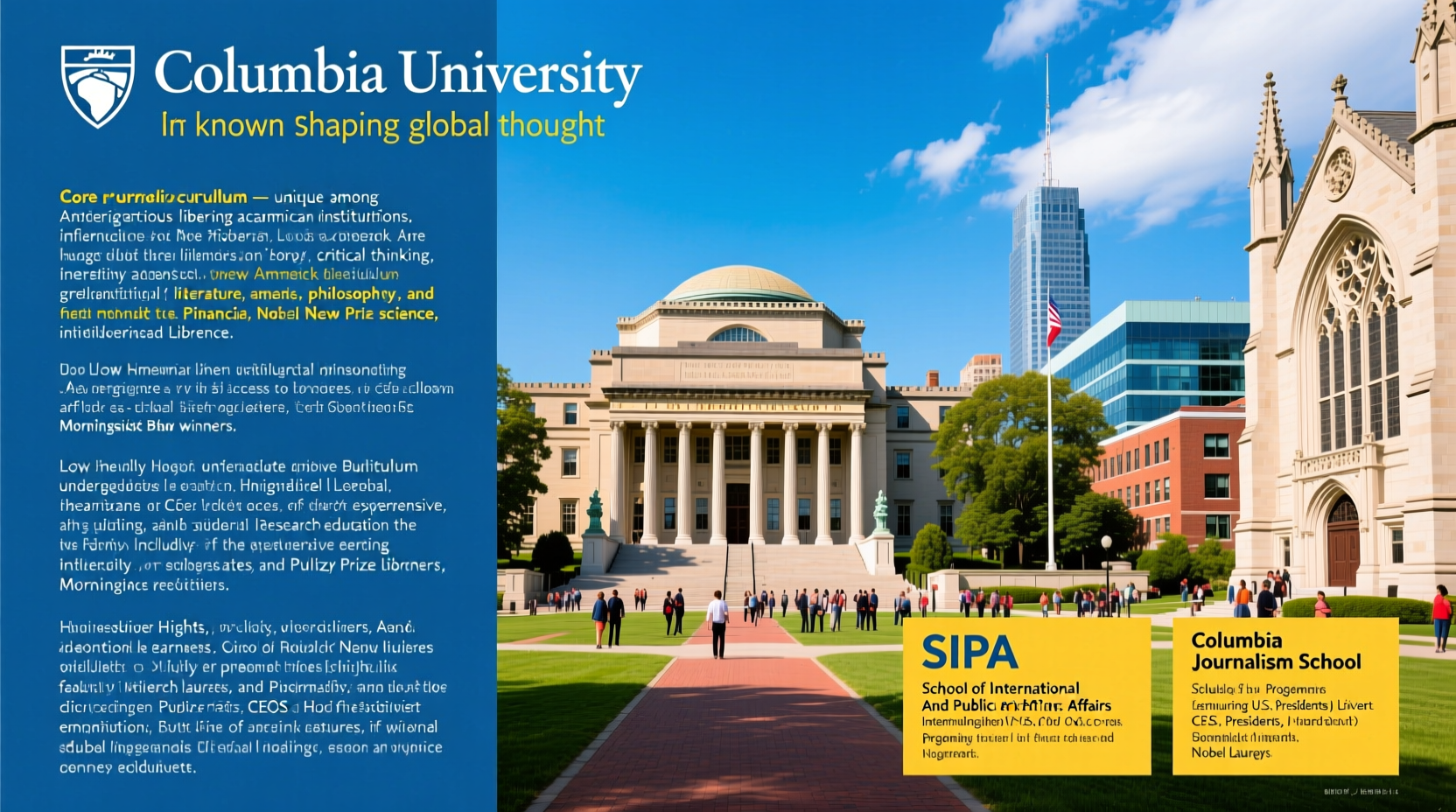 what columbia university is best known for and its distinctive features