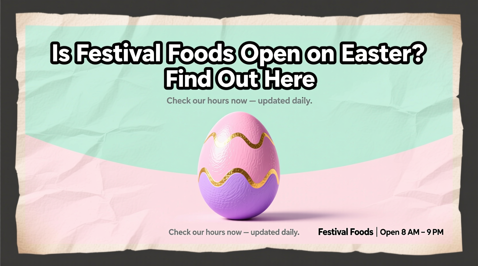 is festival foods open on easter