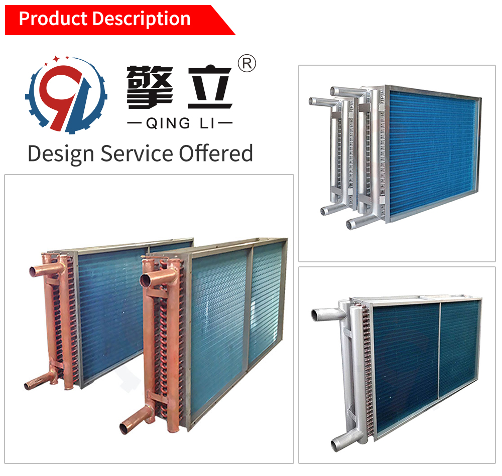 Copper Tube Aluminum Foil Fin Heat Exchanger Freon Water Condenser