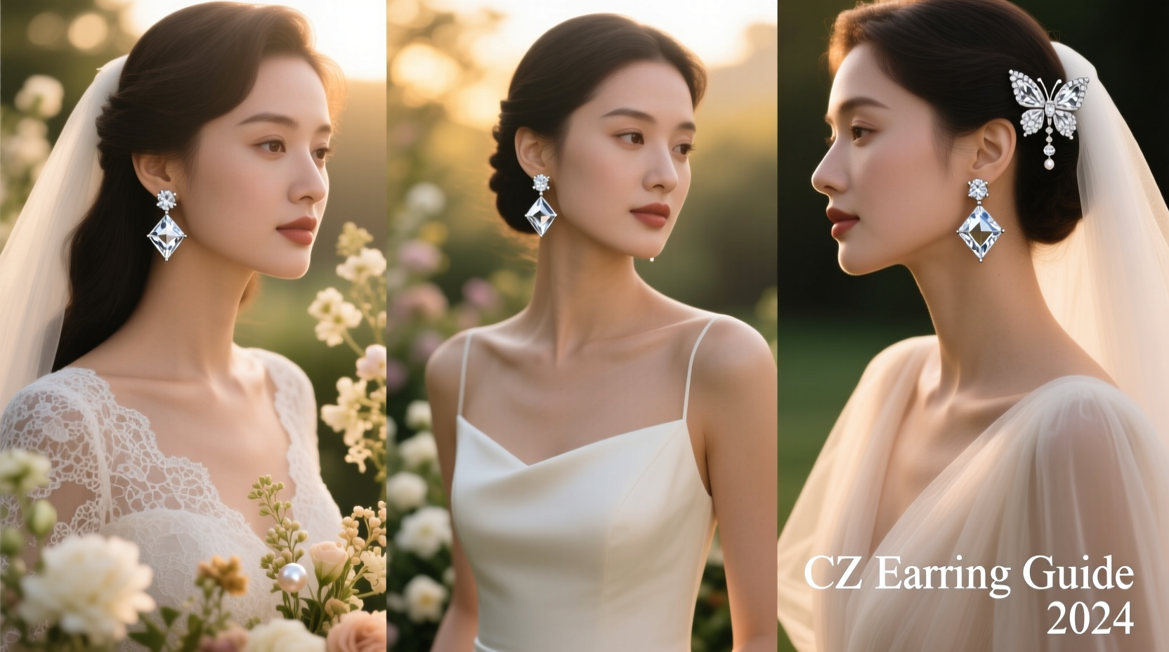 how to select stunning cubic zirconia earrings that complement your wedding style