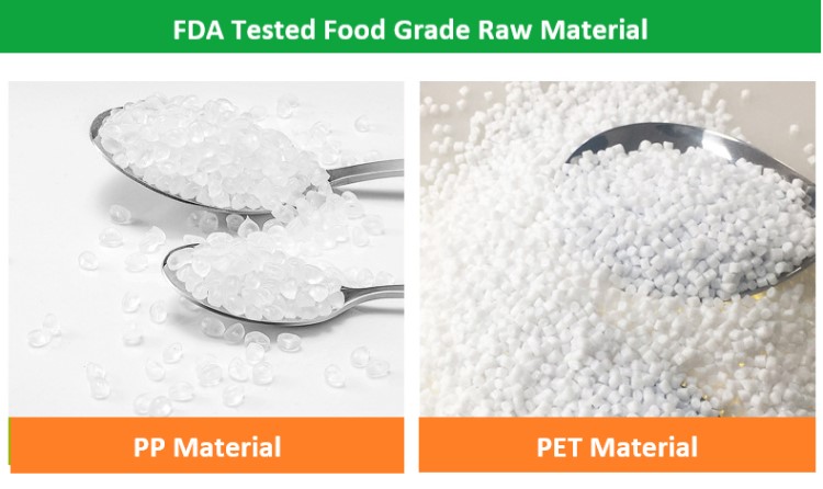 850ml-5000ml ευρύ βάζο πιασιμάτων της στοματικής Pet τετραγωνικό πλαστικό για το καπάκι βιδών PP