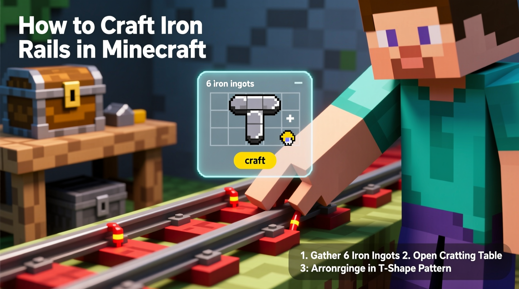 how to craft rails in minecraft