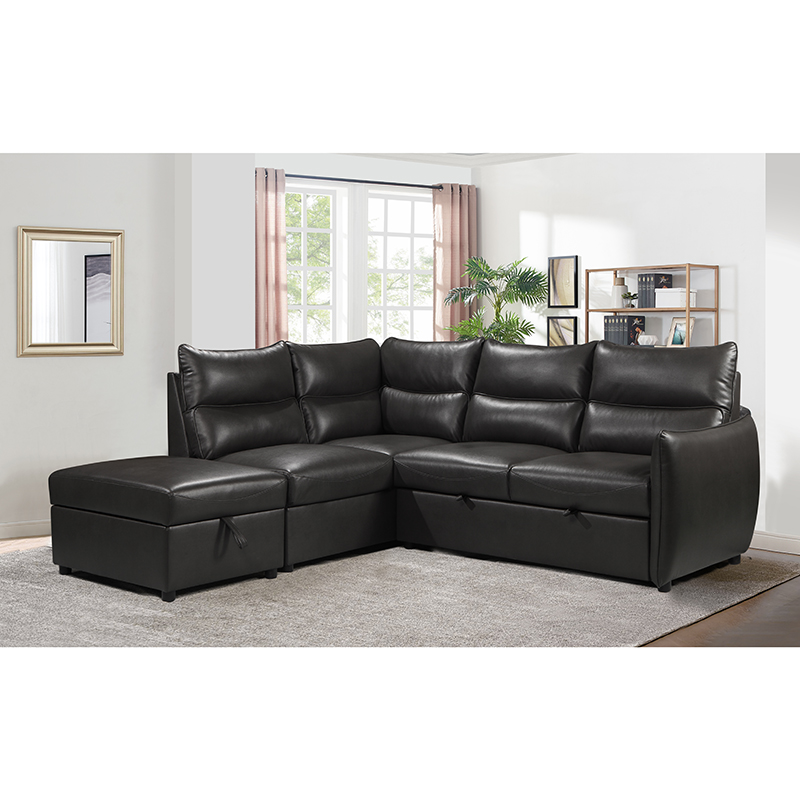 Living room L shaped sofa set for home High quality sleeper sofa Modern sectionals leather sofa