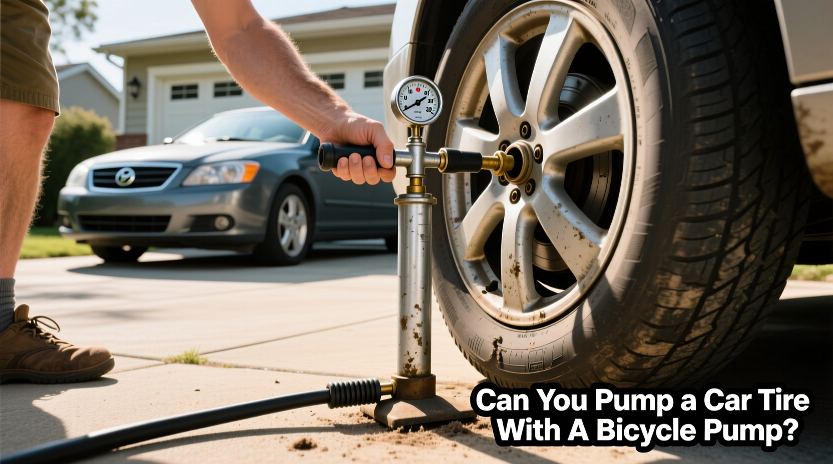 can you pump a car tire with a bicycle pump