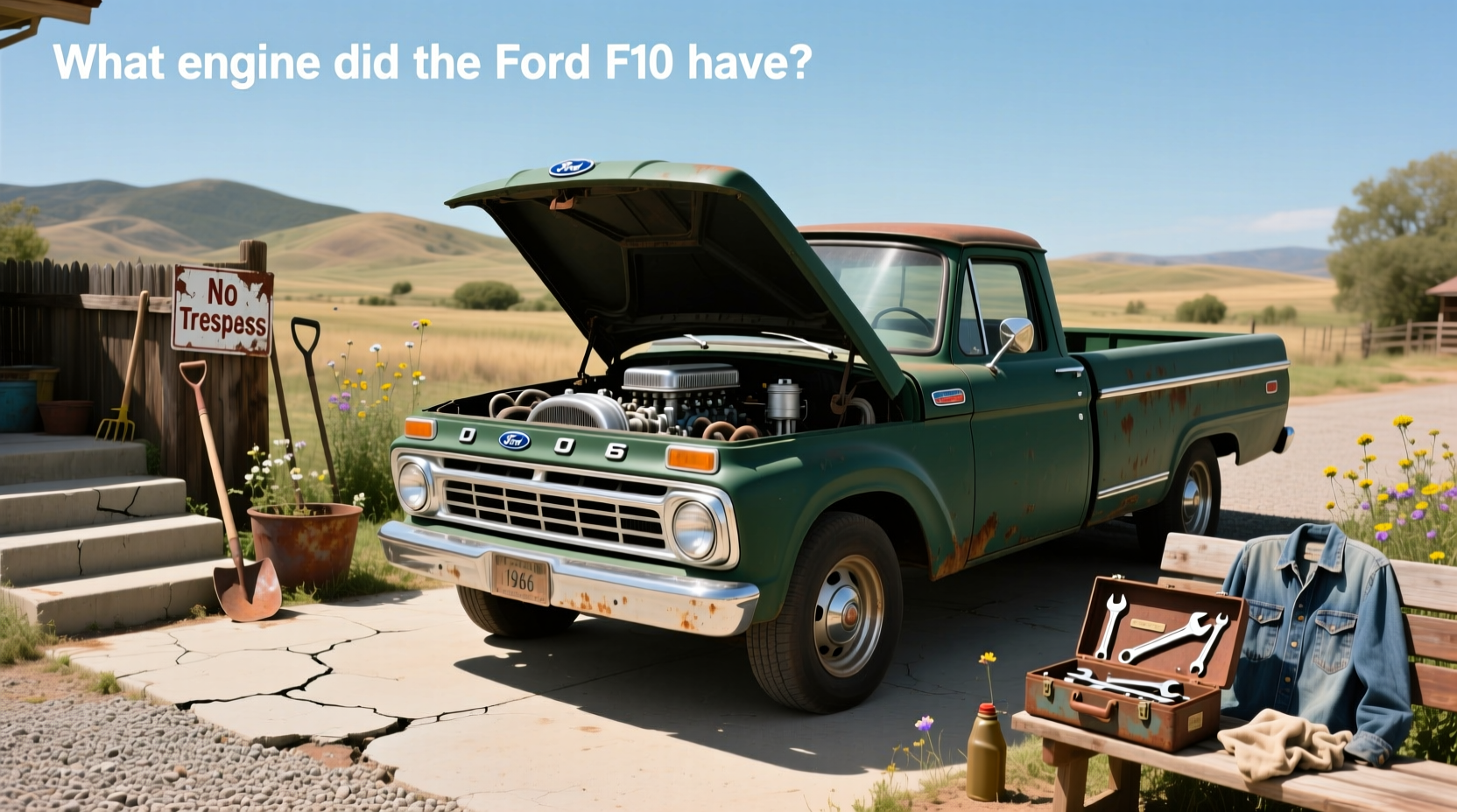 1966 Ford F100 pickup truck showing classic front grille and chrome details