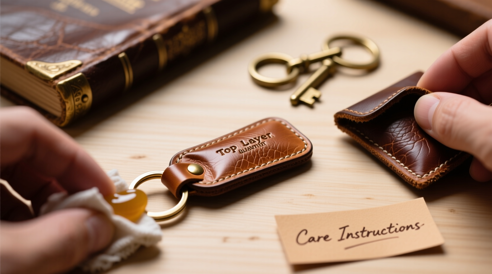 how to properly care for and preserve your top layer cowhide keychain