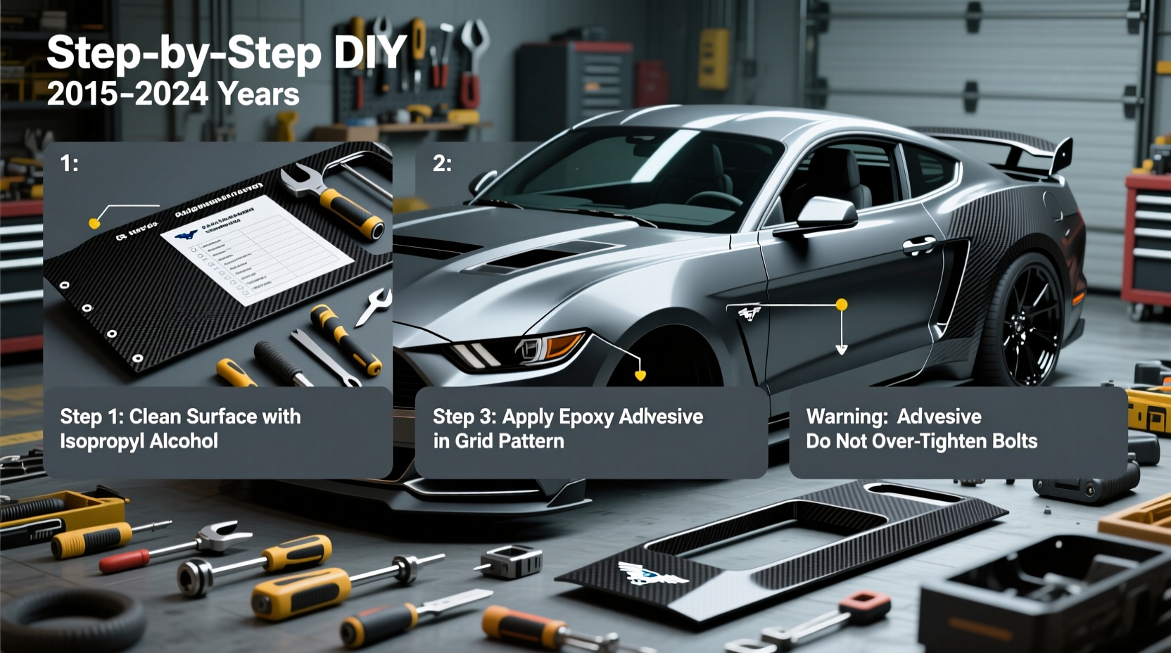 mustang carbon fiber diy install