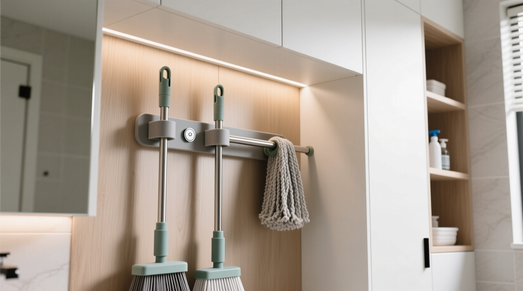 mop and broom storage ideas