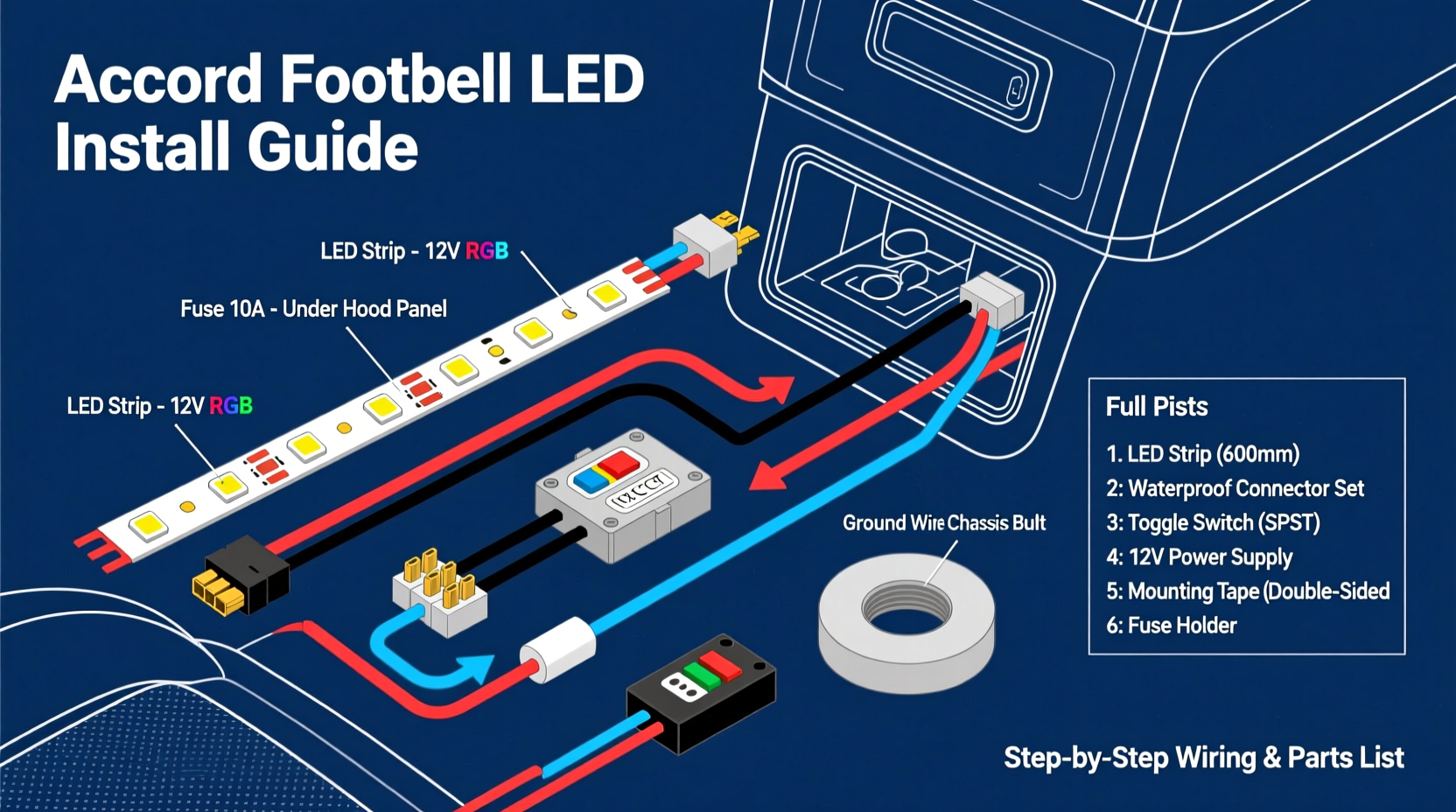 accord footwell led install guide