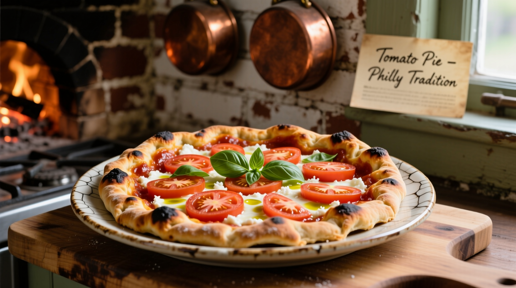 Philadelphia-style tomato pie with rustic crust