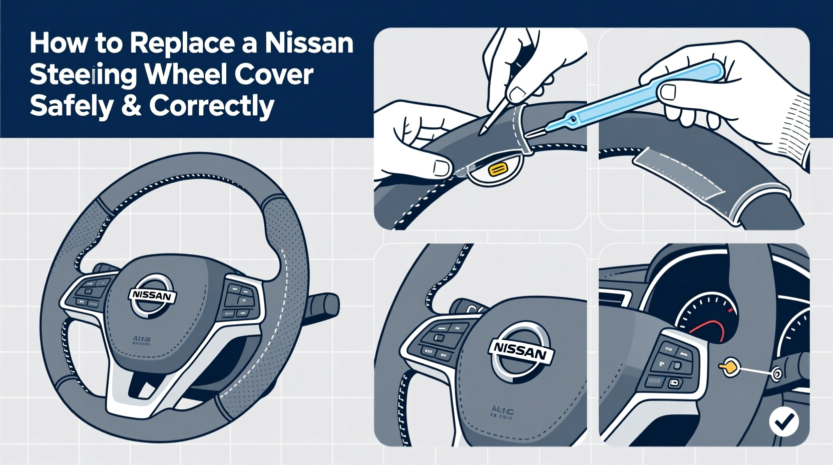 replace nissan steering wheel cover