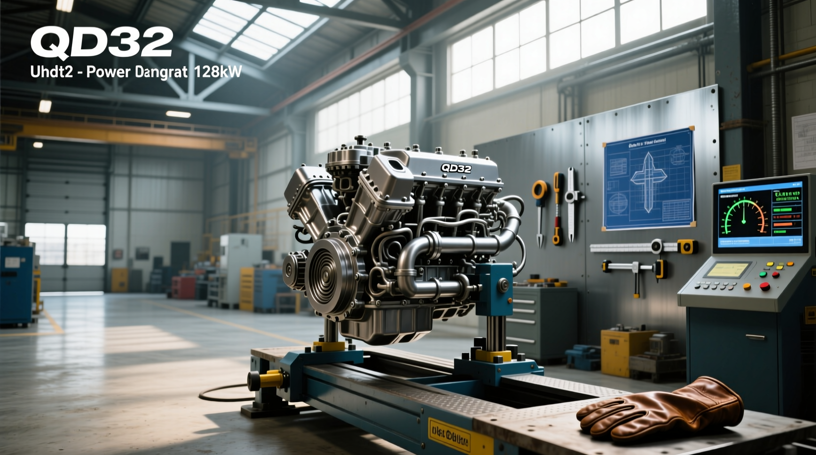 What cars use the QD32 engine and what transmission fits it?