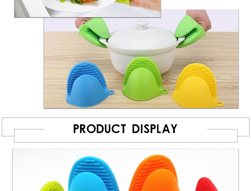 Durable Eco-friendly Cute Silicone Heat Resistant Cooking Pinch Mitts Mini Oven Mitts For Cooking Grilling Baking