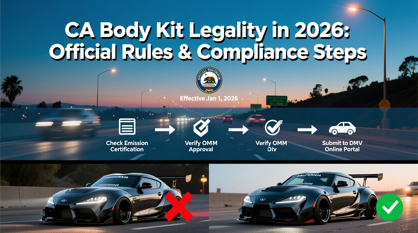 CA Body Kit Legality in 2026: Official Rules & Compliance Steps