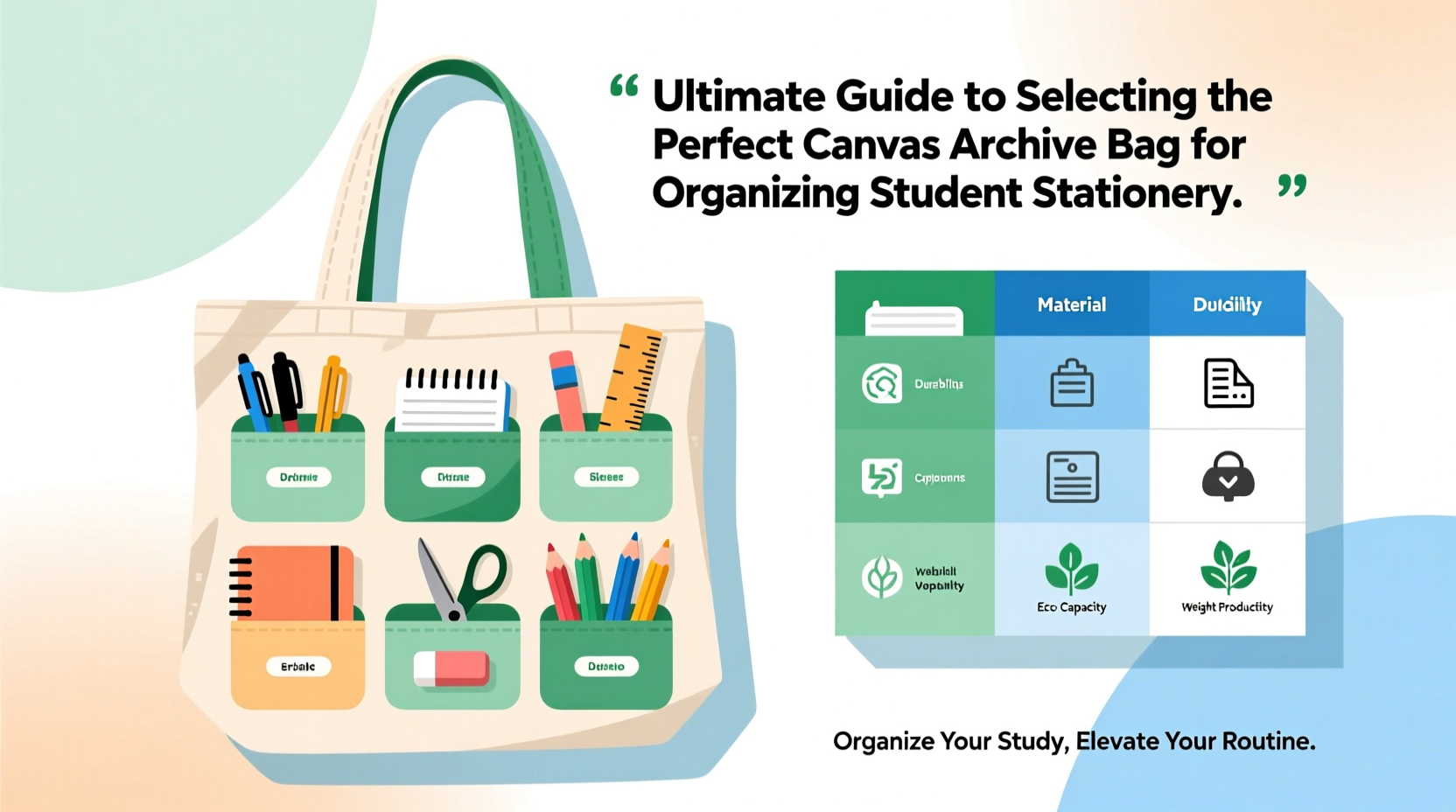 ultimate guide to selecting the perfect canvas archive bag for organizing student stationery