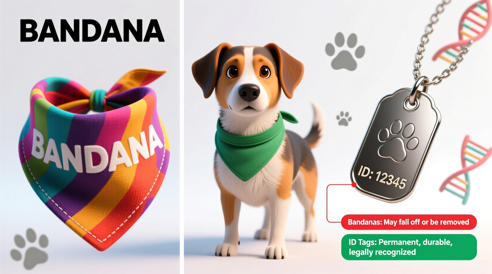 dog bandanas vs id tags are bandanas really a safe way to identify your dog