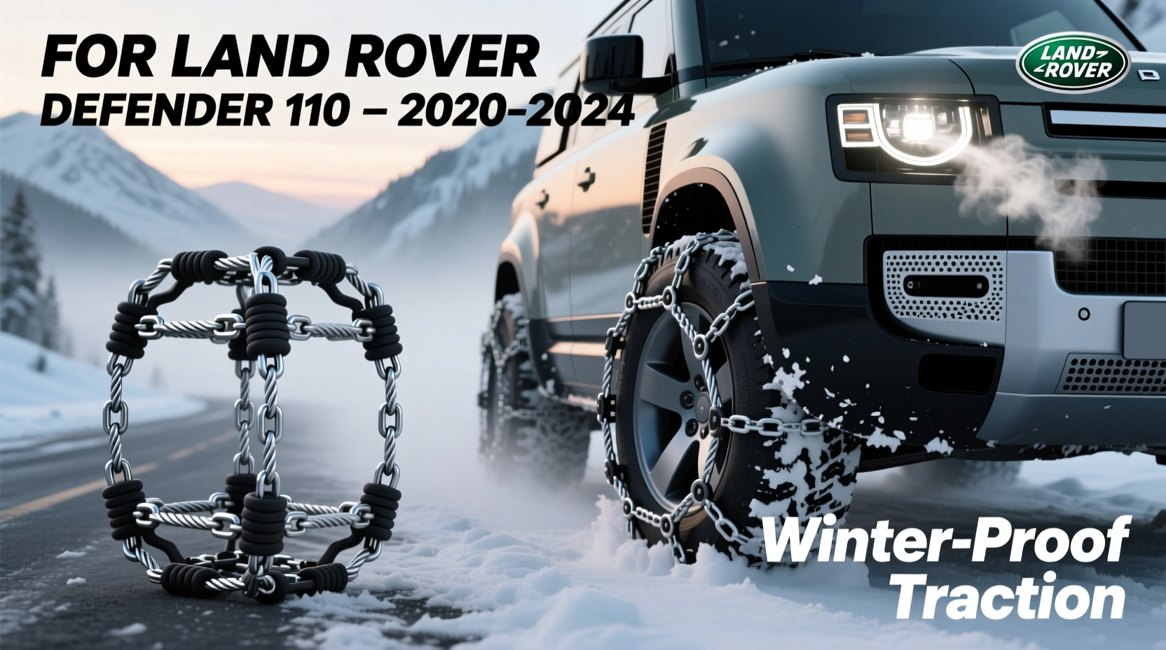 Snow Chains Range Rover Best Snow Chains for Land Rover Defender 110 in Winter
