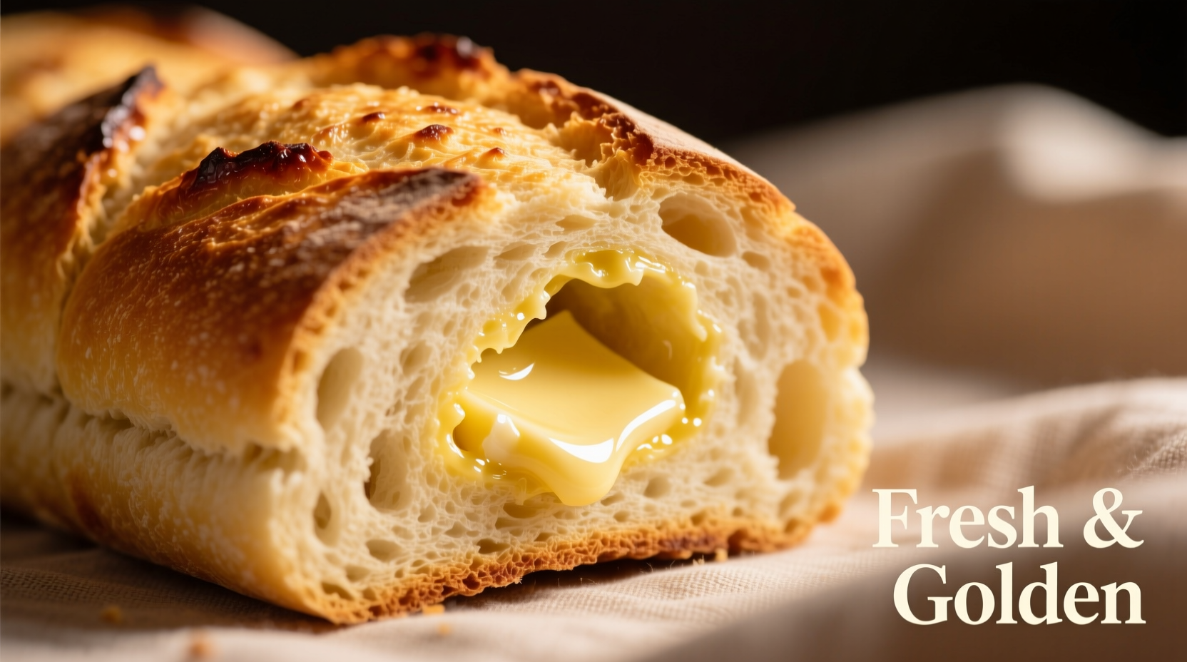 Perfect golden garlic bread with visible garlic butter infusion