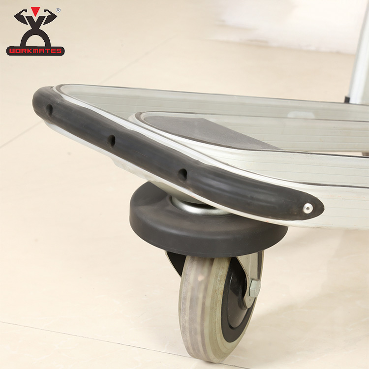 4 Inch Platform Trolley Push Cart with Safety Hand Brake System