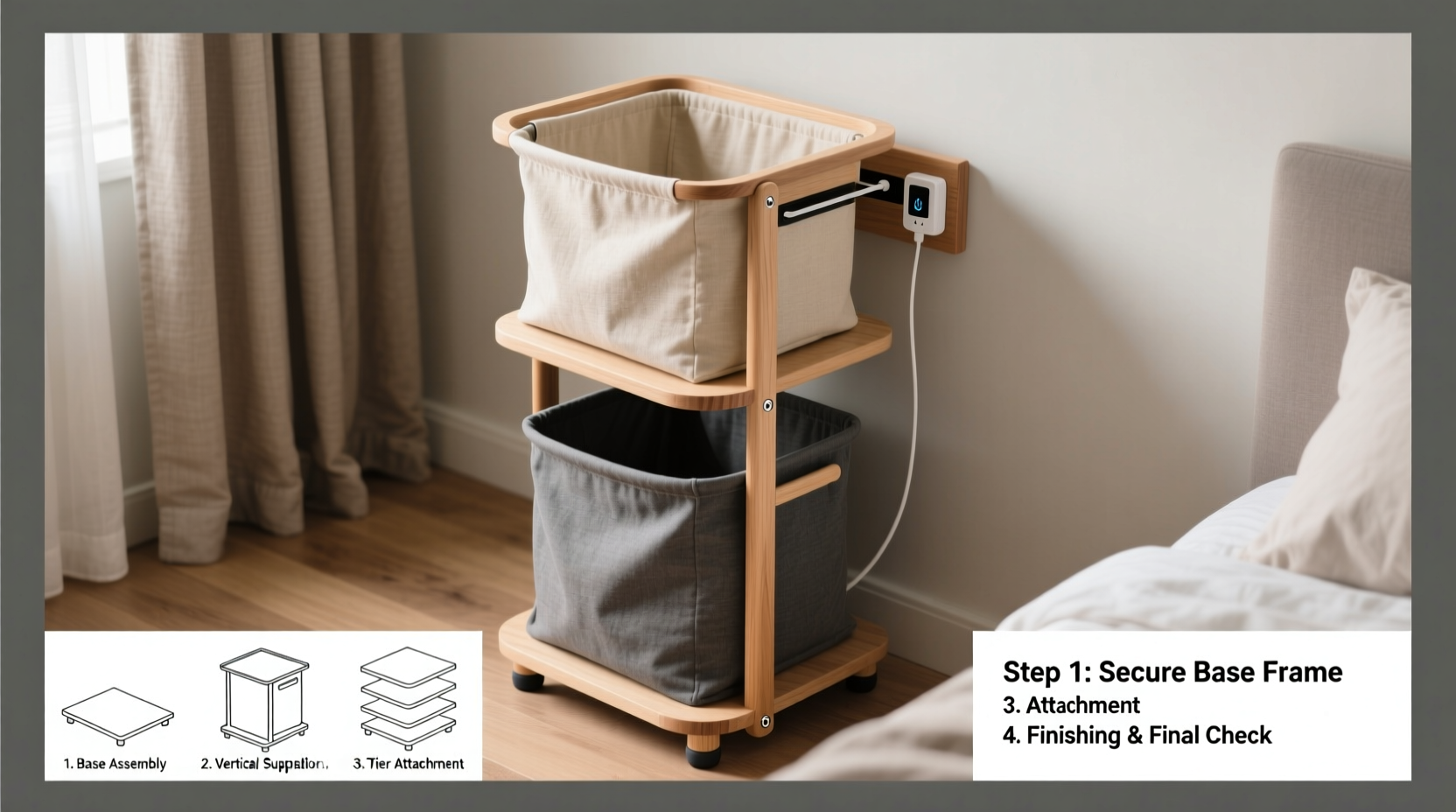 step by step guide to building a durable and stylish laundry hamper stand