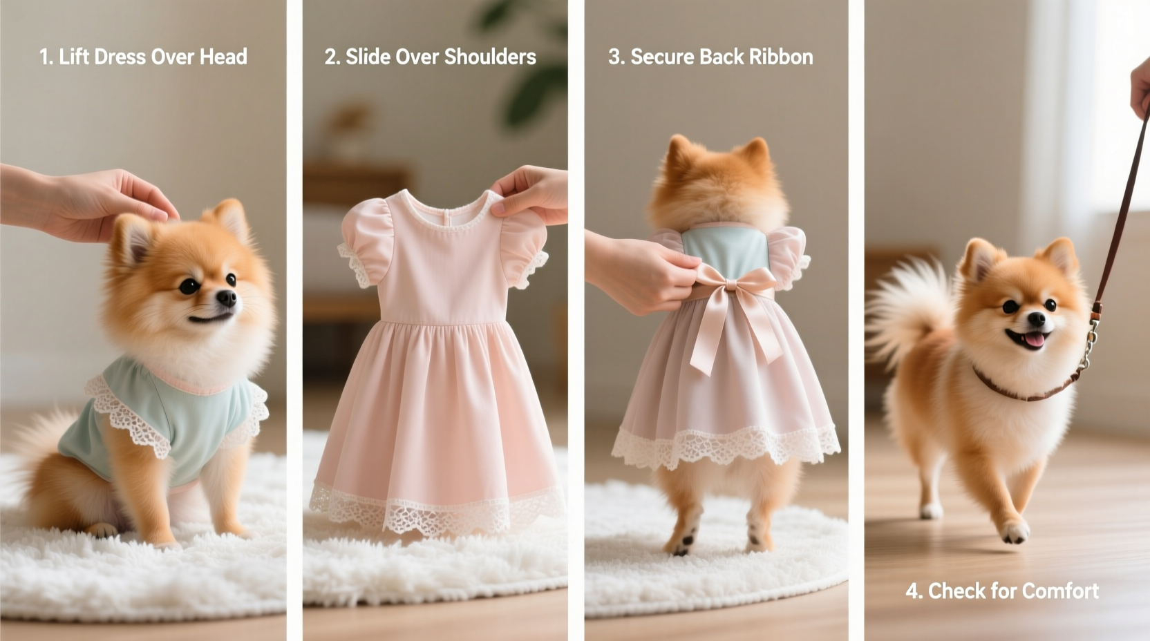 Step By Step Guide To Comfortably And Safely Putting A Dress On Your ...