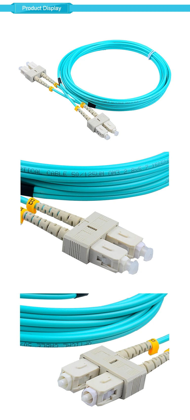 fiber optic patch cord sc sc duplex multimode 50 125 fiber optic patchcord