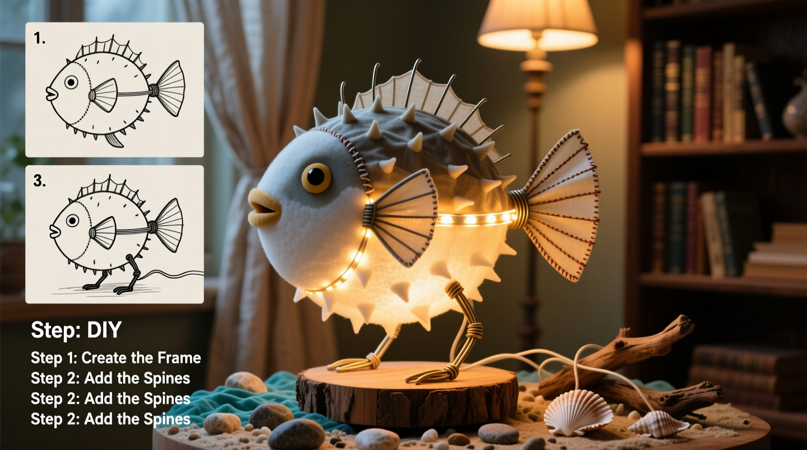 creative step by step guide to crafting your own puffer fish lamp at home