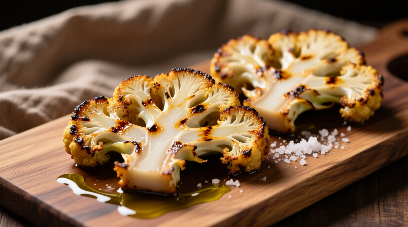 Perfectly roasted cauliflower steaks with crispy edges
