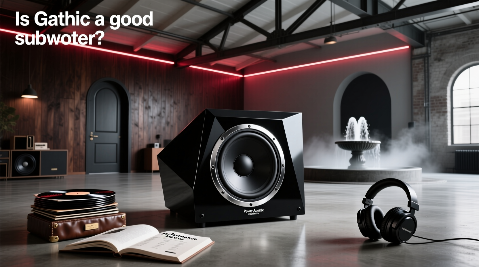 Power Acoustik Gothic 12 subwoofer mounted in a test bench setup