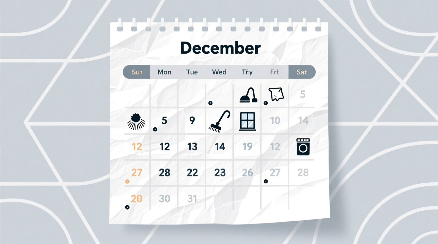 come clean free cleaning calendar december