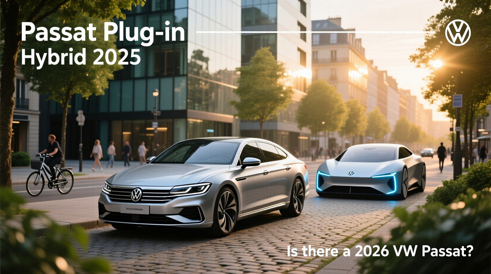 Rear view of 2025 Passat eHybrid wagon highlighting taillight design and hatch opening