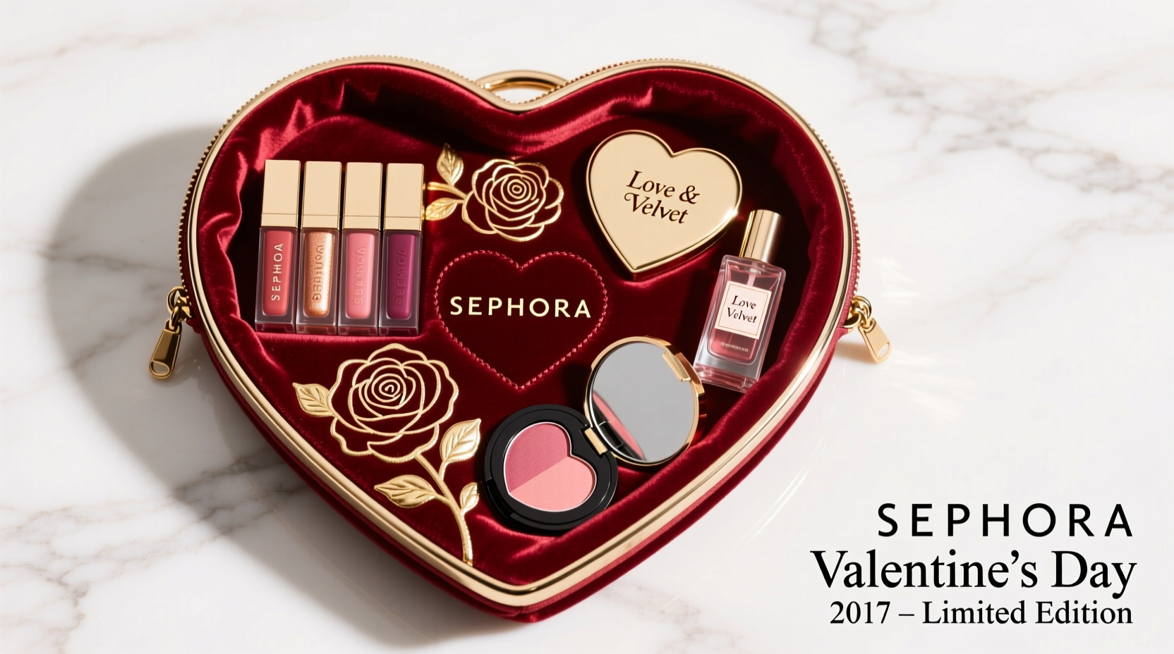 whats in the valentines day clutch sephora 2017