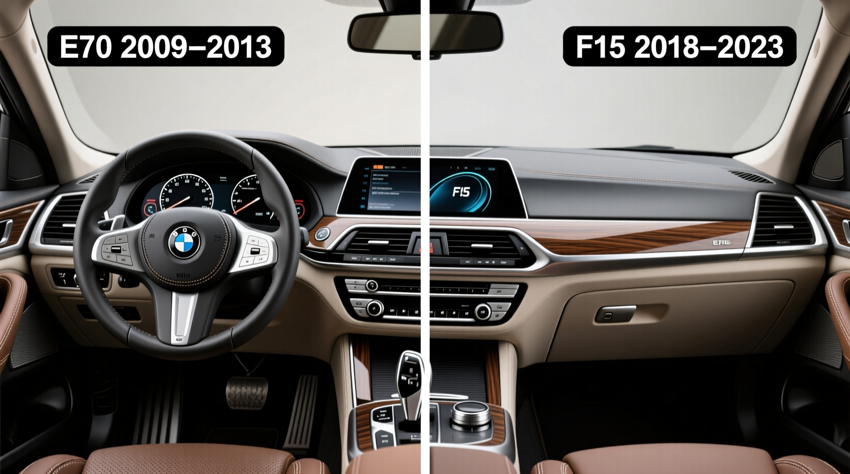 x5 e70 vs f15 interior comparison