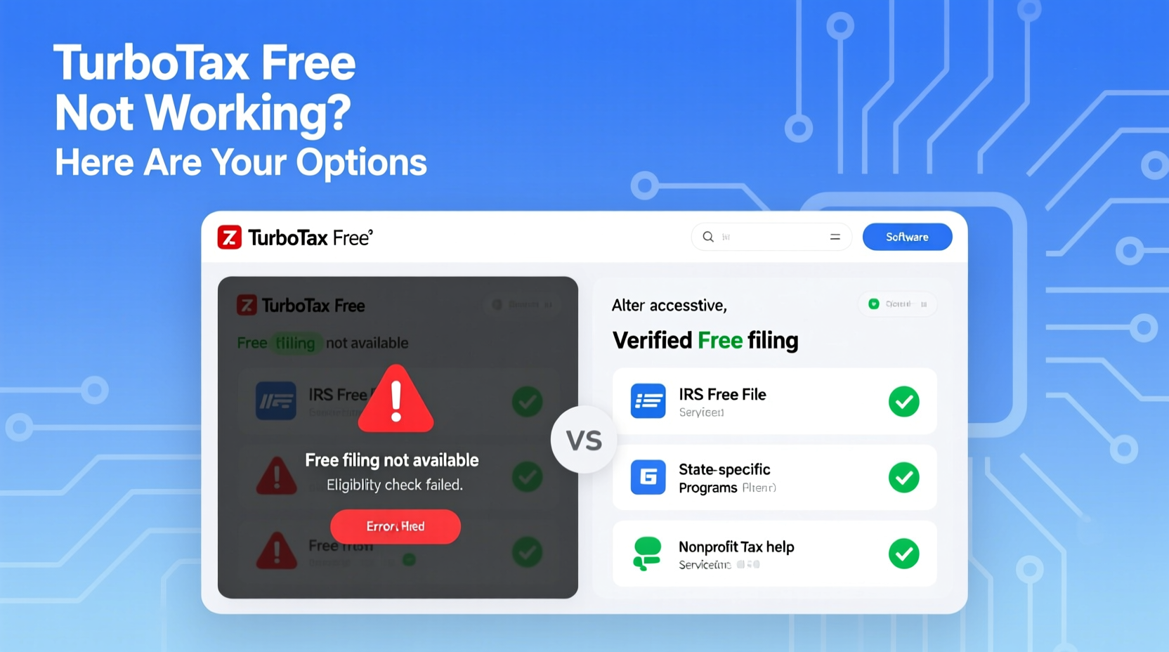 turbotax free not working reasons free filing options