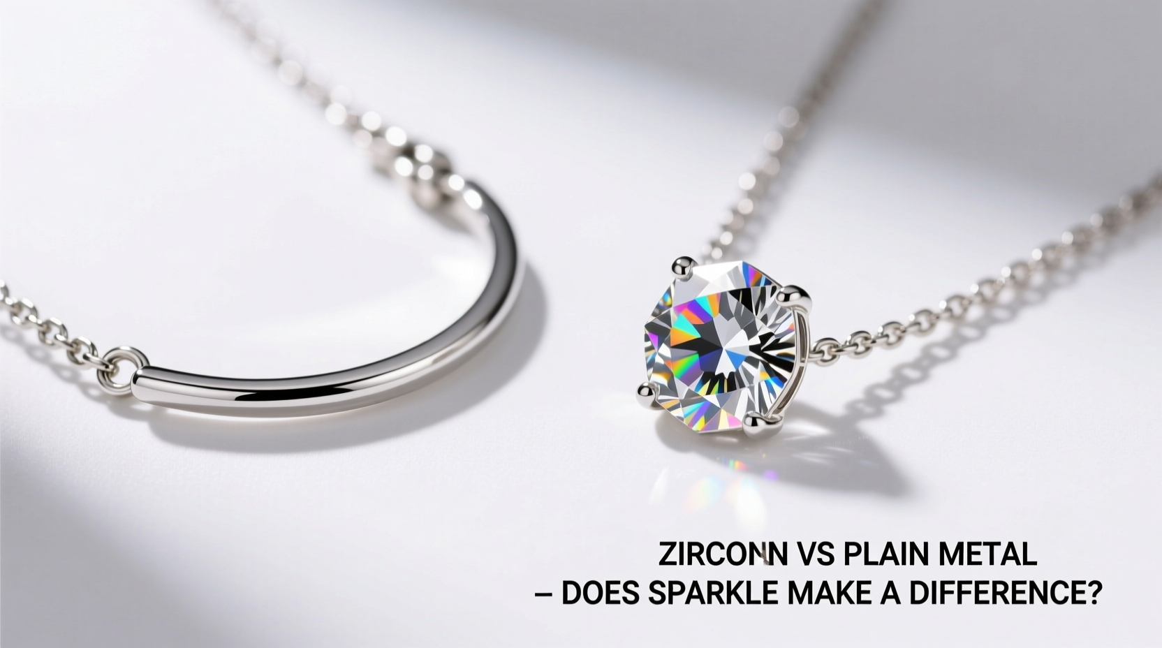 zircon vs plain metal necklaces does the sparkle really make a difference or is it just hype
