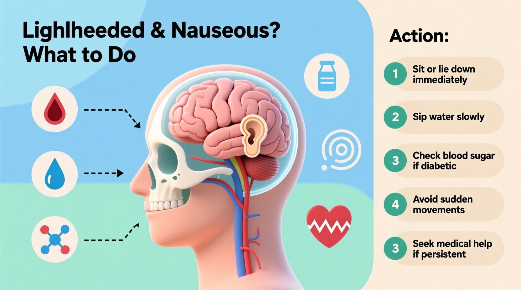 lightheaded and nauseous possible causes what to do