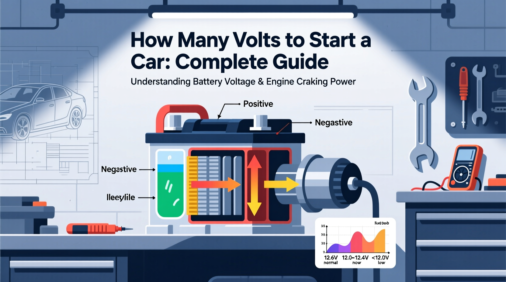 how many volts are needed to start a car