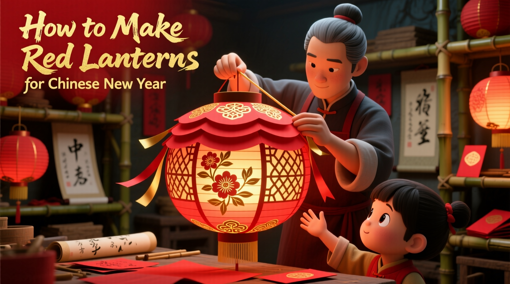 how to make red lanterns for chinese new year
