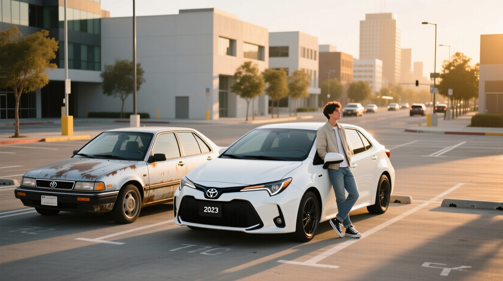2023 Toyota Corolla Hatchback in motion on coastal road