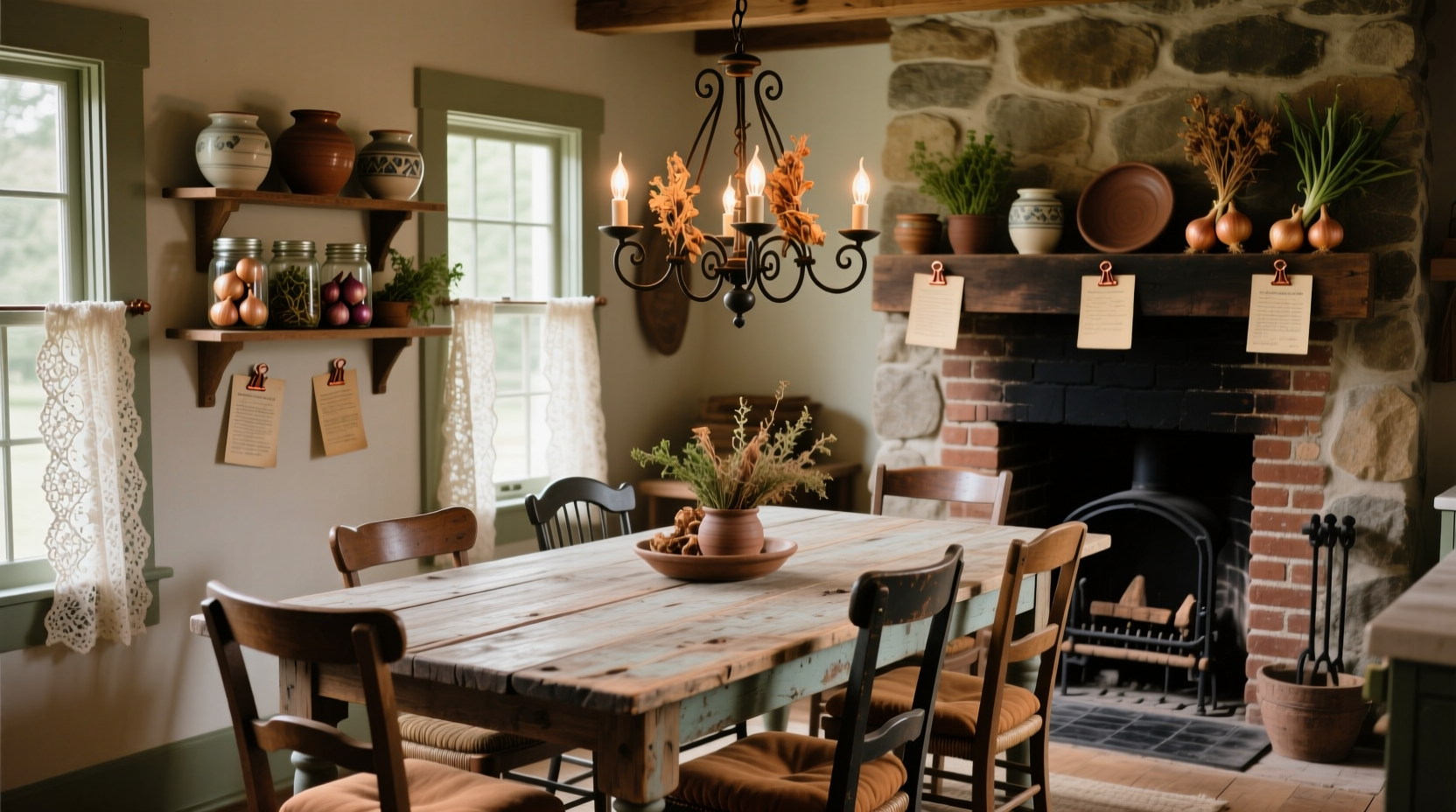 Sassy Onion Salem dining room with rustic decor
