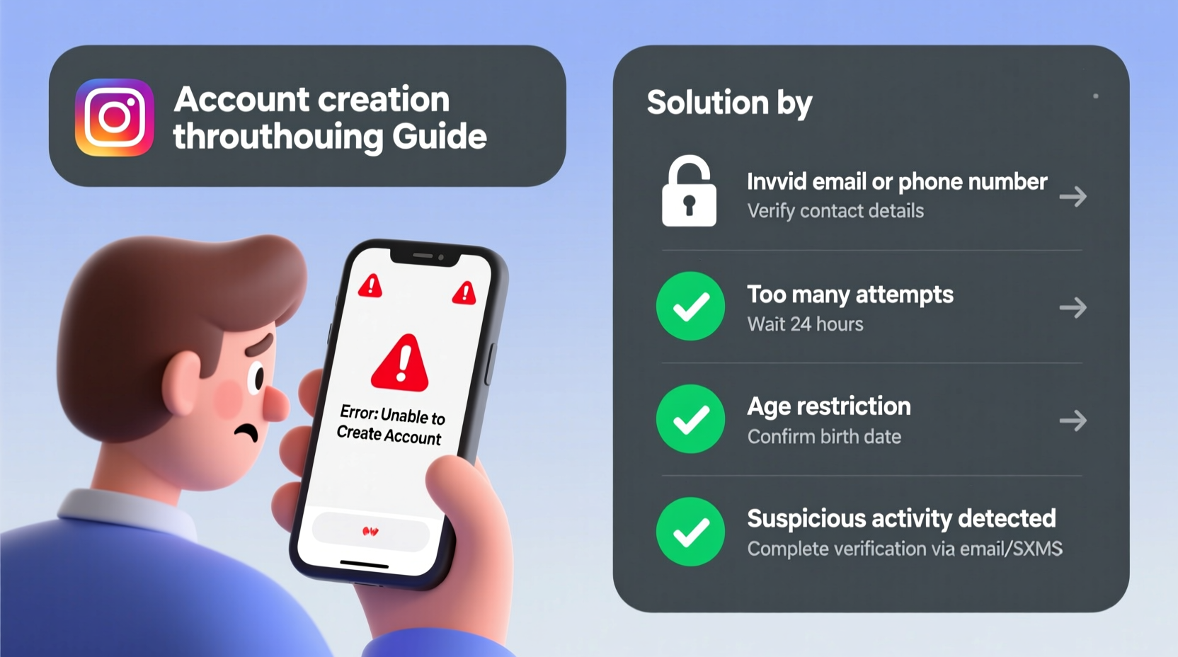 why cant i make an instagram account common issues fixes
