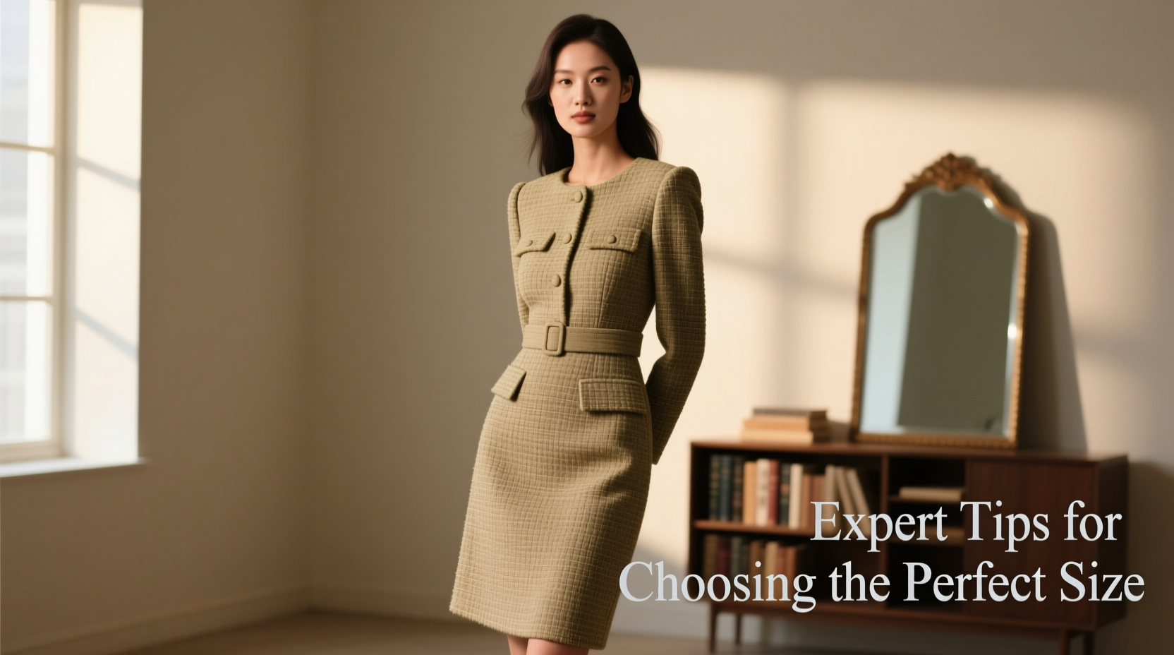 expert tips for choosing the perfect size khaki tweed dress for flawless fit