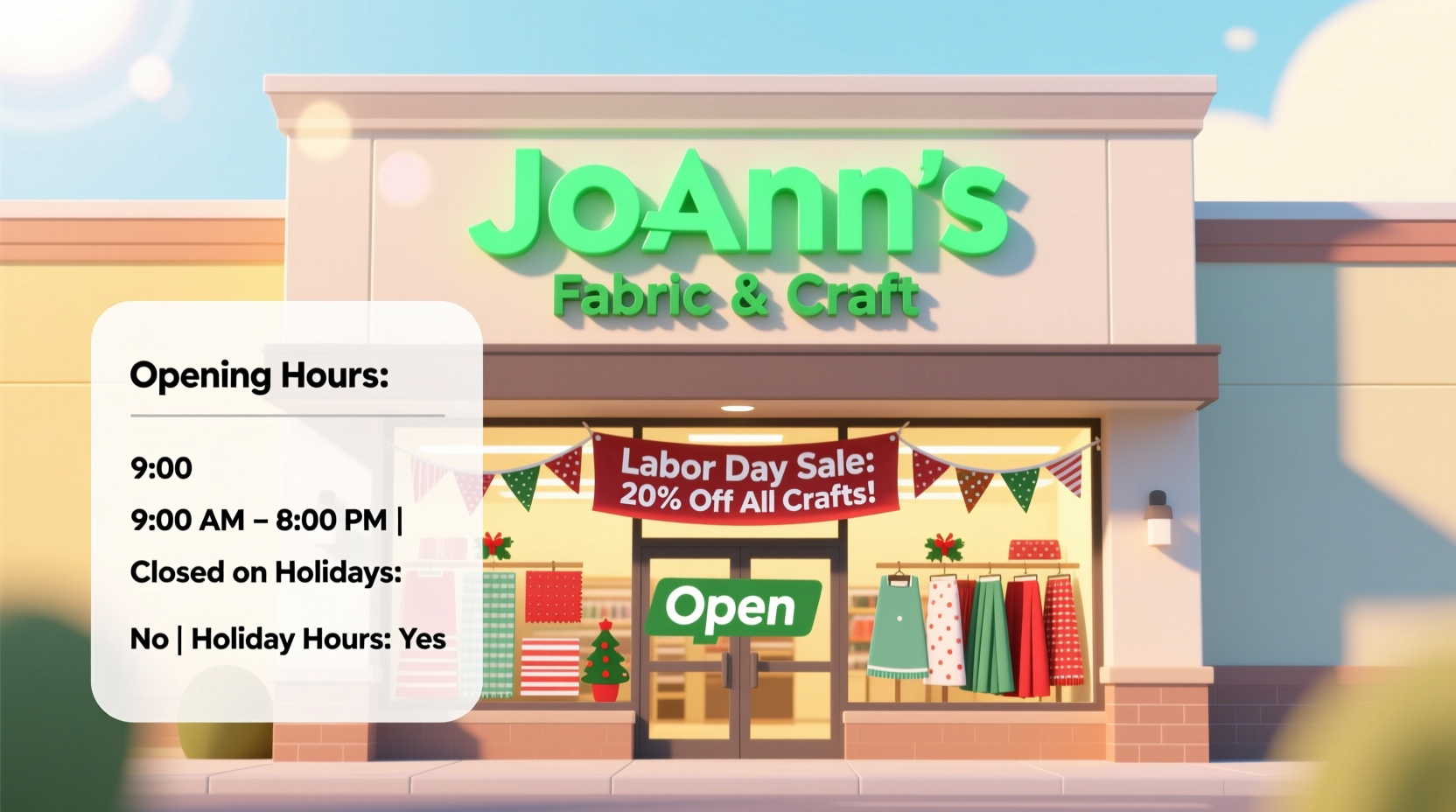 is joanns open on labor day