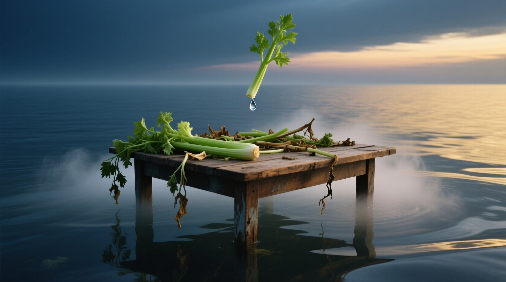 table sea bath celery