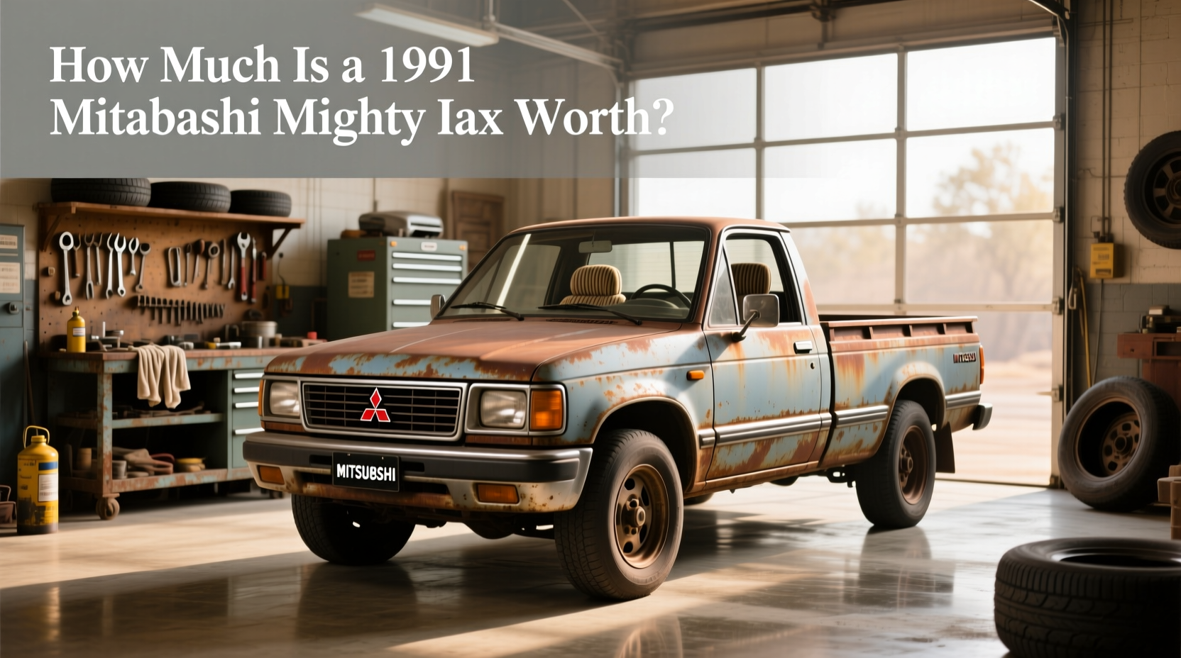 1990 Mitsubishi Mighty Max parked on rural road
