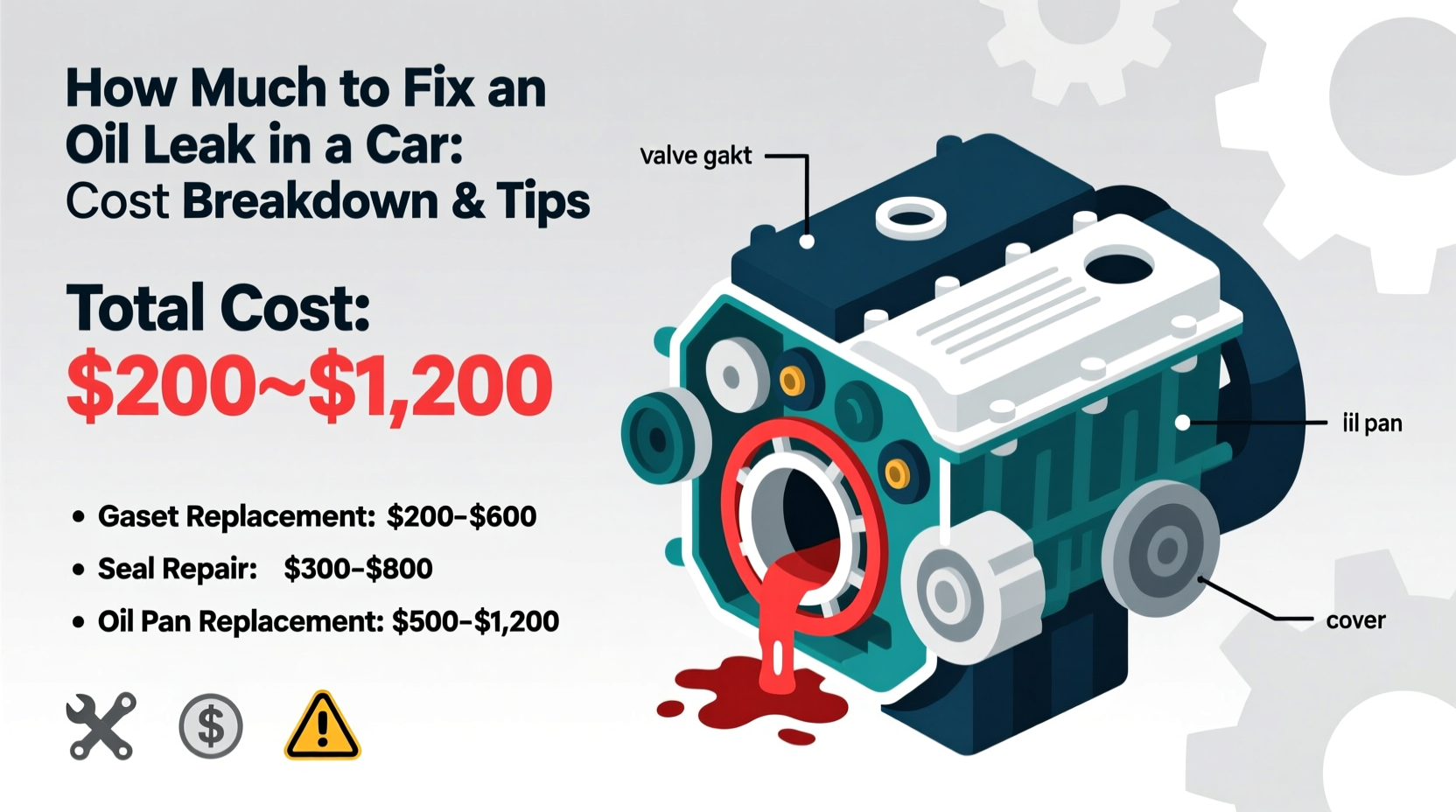 how much to fix oil leak in car