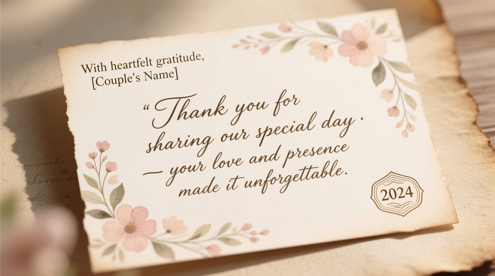 what to say in wedding thank you cards