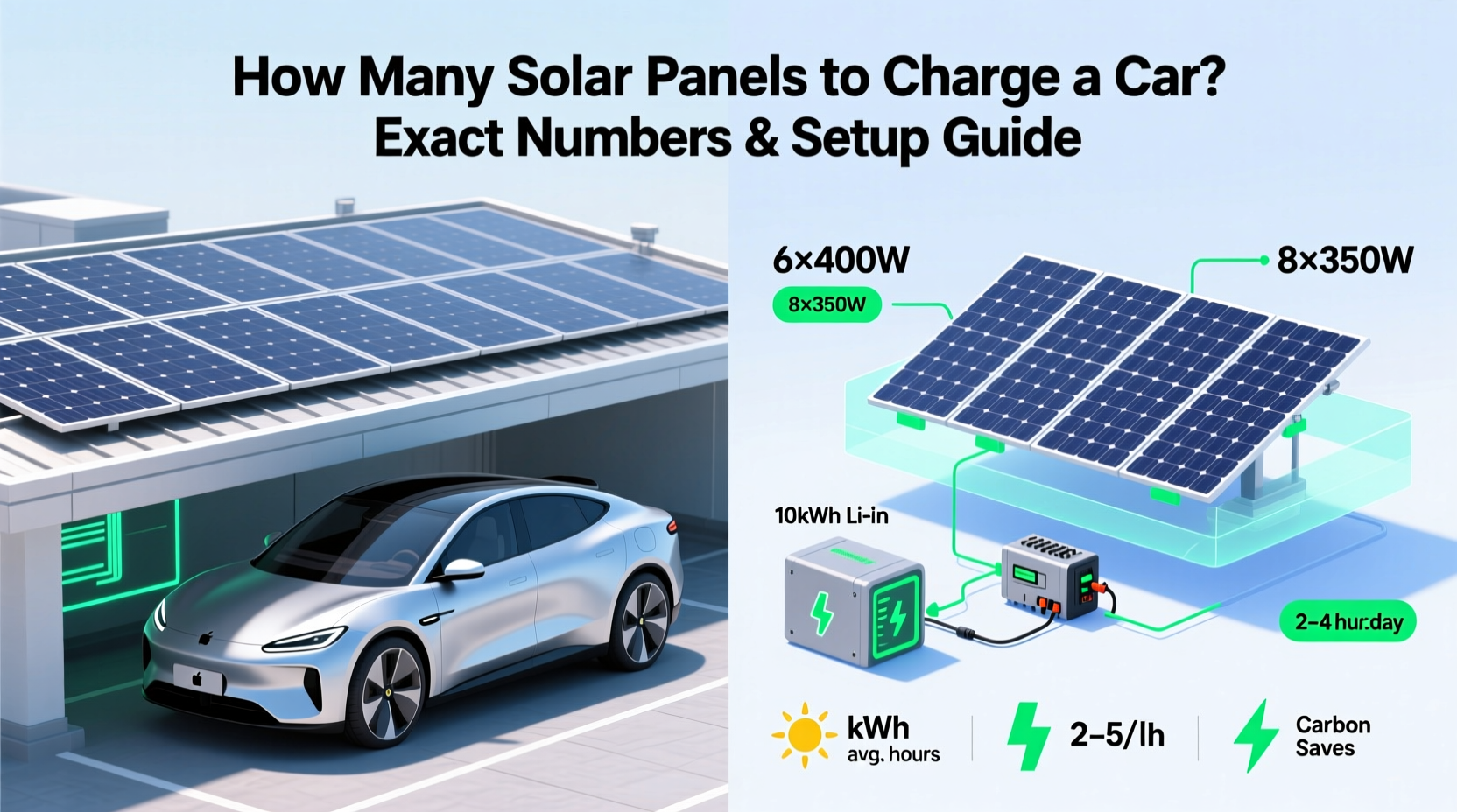 how many solar panels to charge a car