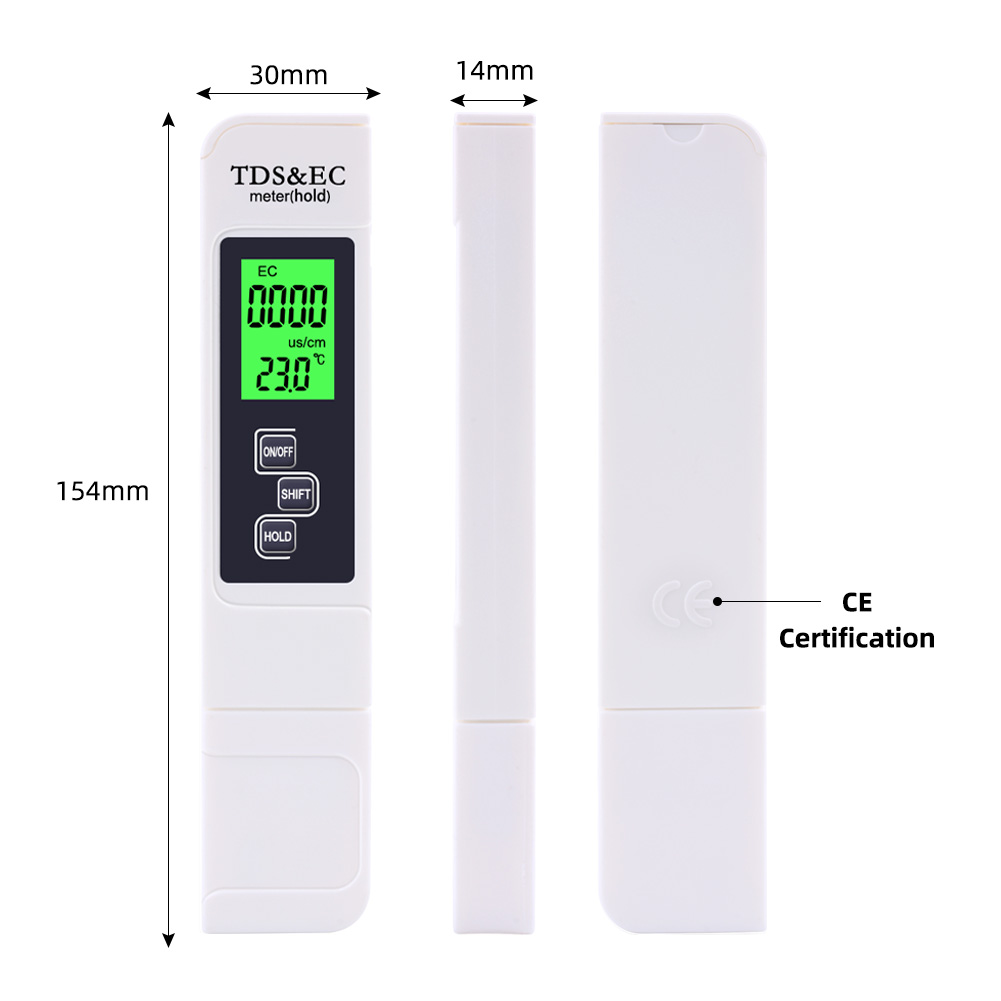 TOP PROFESSIONAL 3 in 1 TDS/EC/Conductivity meter with LCD display for swimming pool aquarium and drinking water with backlight