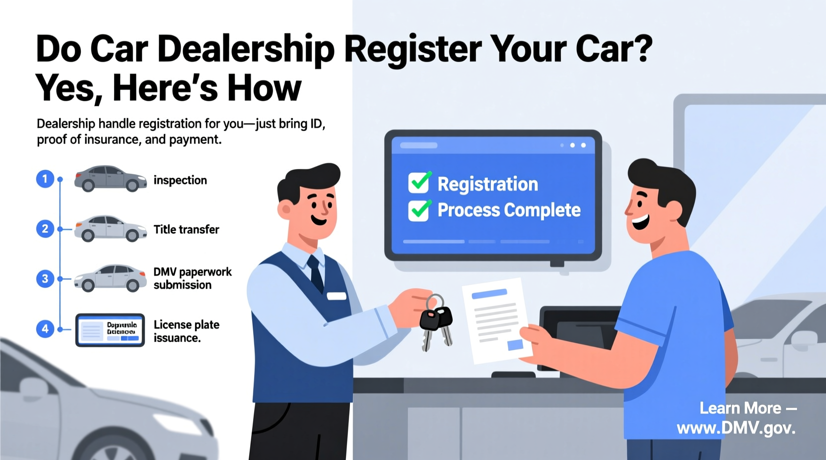 do car dealerships register your car